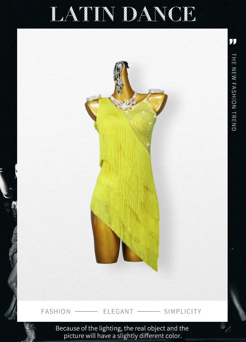 2026 Bühnenkleid für Damen, Lateinamerikanisches Tanzkostüm, Mädchen-Ballroom-Tanzkleidung, Rock, Party- und Übungskleidung, Samba, Abschlussball, Sport, Fransenanzug – Detail 2