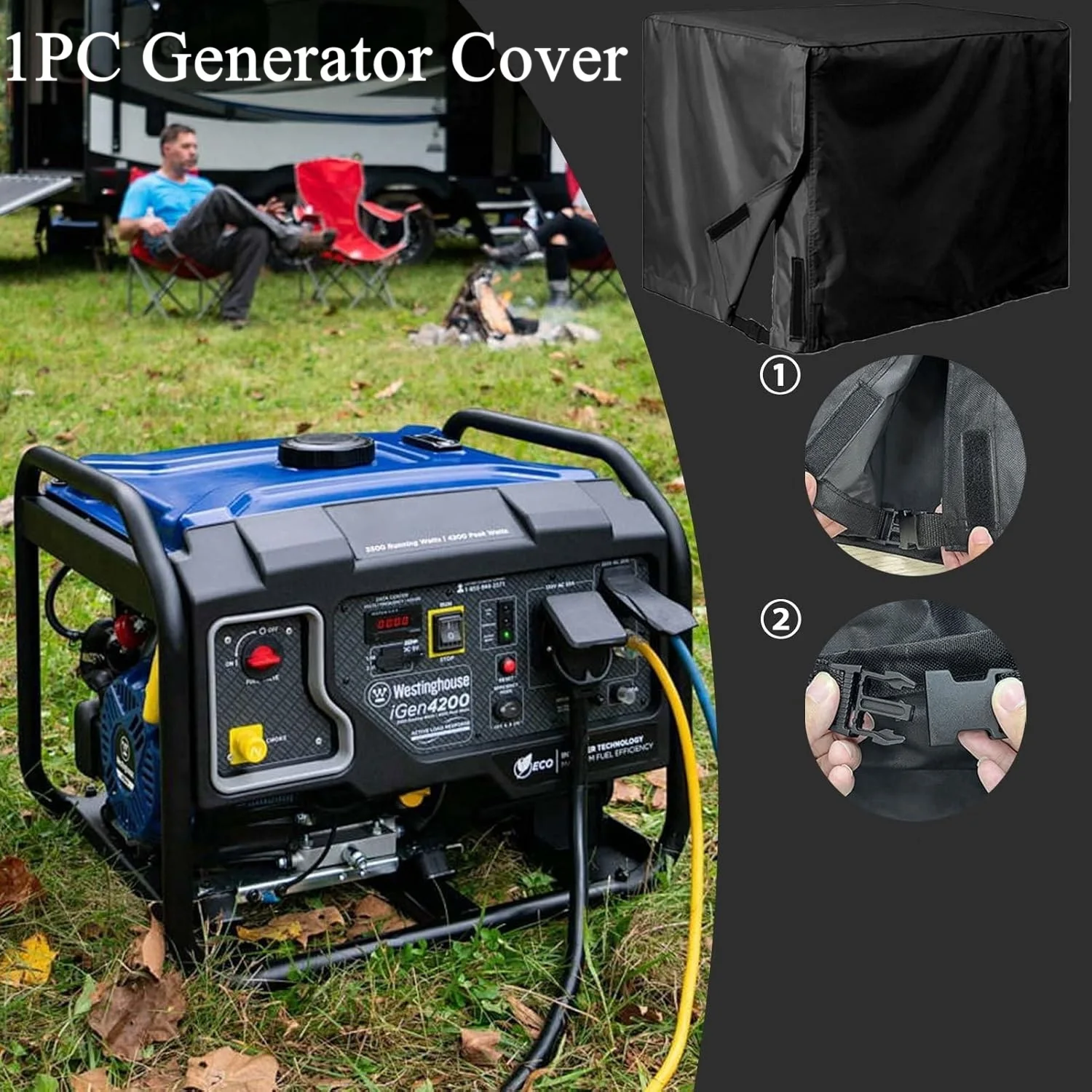 Waterproof Universal Generator Cover, 210D Oxford Cloth Heavy Duty Generator Protection Cover, Outdoor Generator Covers