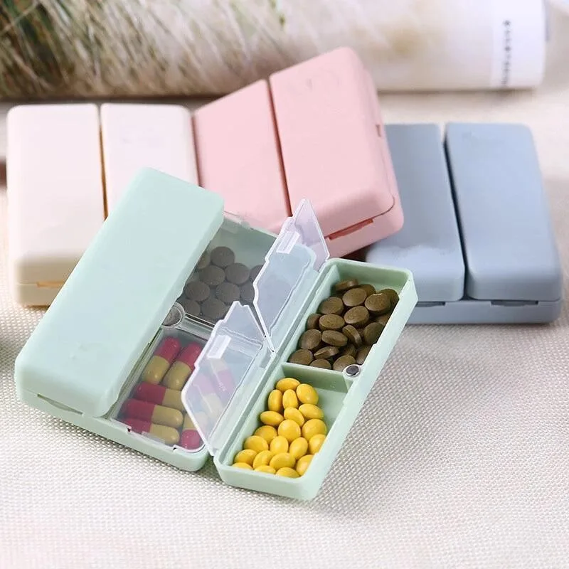 7-cell Pill Box Case Pill Organizer Foldable  Double-layer Storage Box Organizer Daily Pill Box Compartments Portable