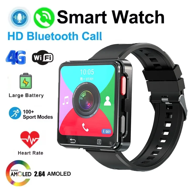 Outdoor Sports 4G Android S998 Smartwatch, SIM Card Supported Bluetooth WiFi Waterproof Smart Wristwatch for Men Women