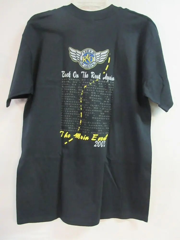 REO SPEEDWAGON OFFICIAL MERCH ON THE ROAD 2003 BAND CONCERT MUSIC T-SHIRT LARGE