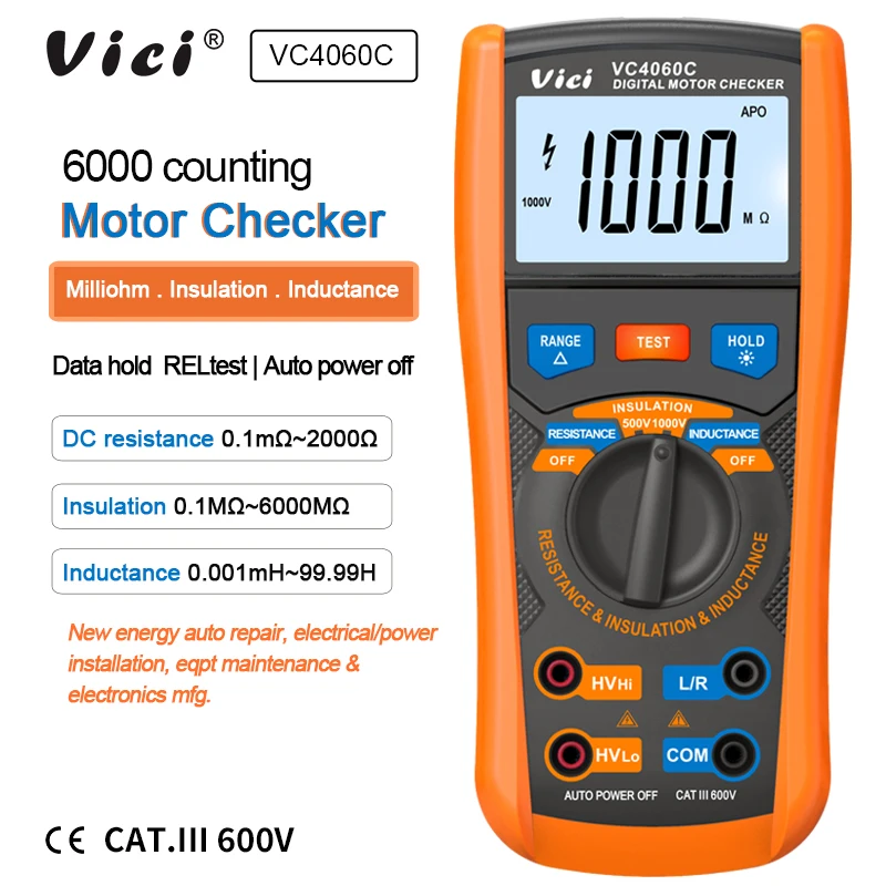 New Energy Using Motor Checker VC4060C Microohm Insulation and Inductance Tester