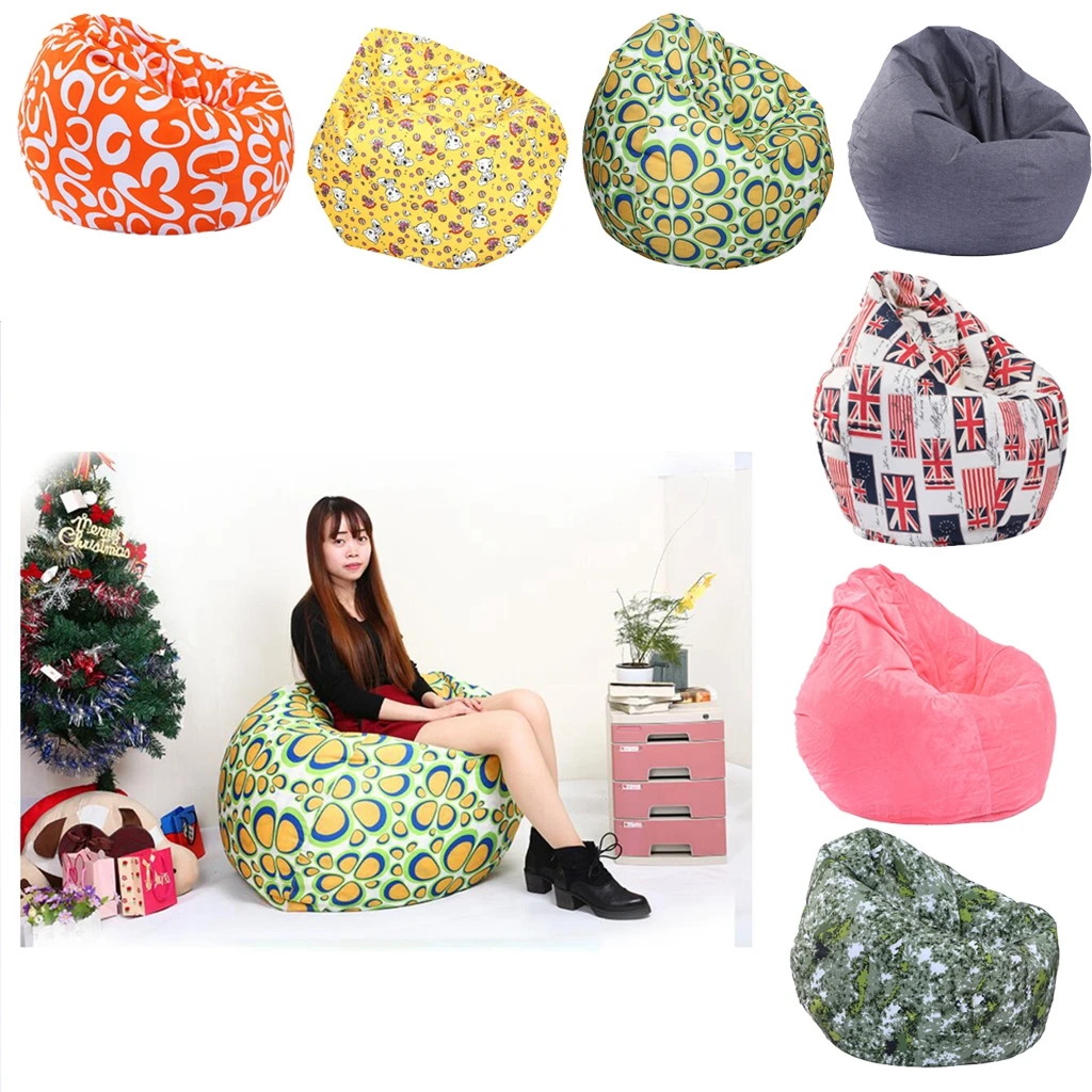 Adults Sofa Cover Oxford Beanbag Slipcover Round Seating Bag Chair Cover for Living Room Organizer - view 6