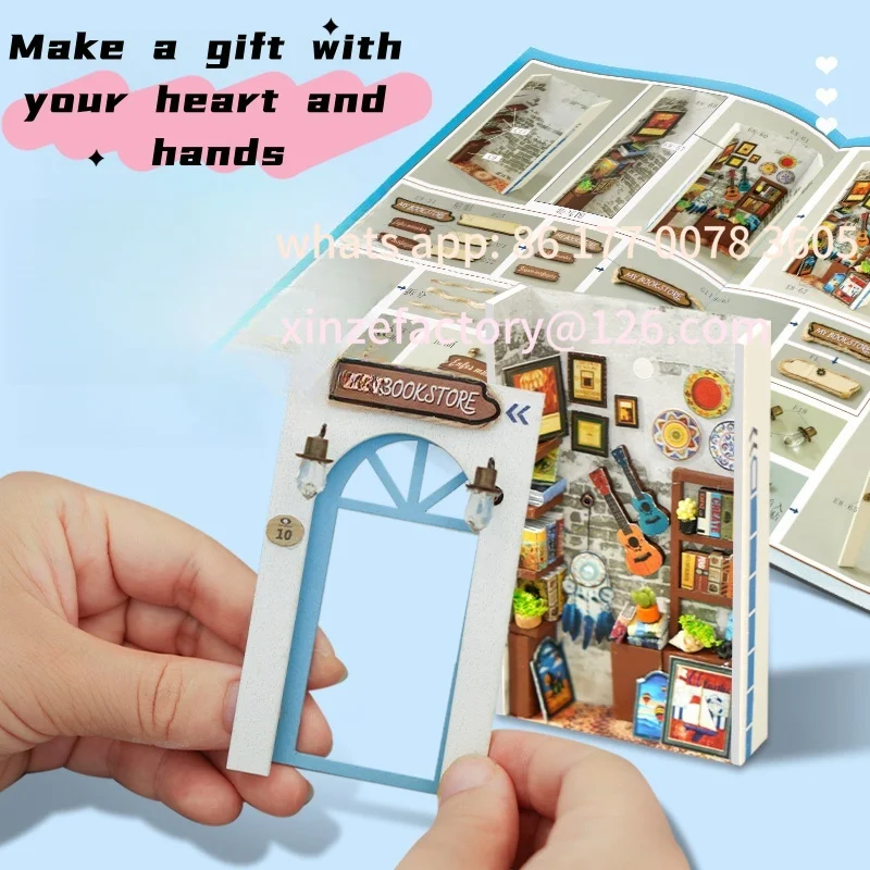 Customizable Bookshelf Decor,Home Decor Micro Model,The perfect gift for teenagers and 1pc,DIY Book Nook Kit,Assembly Model Kit