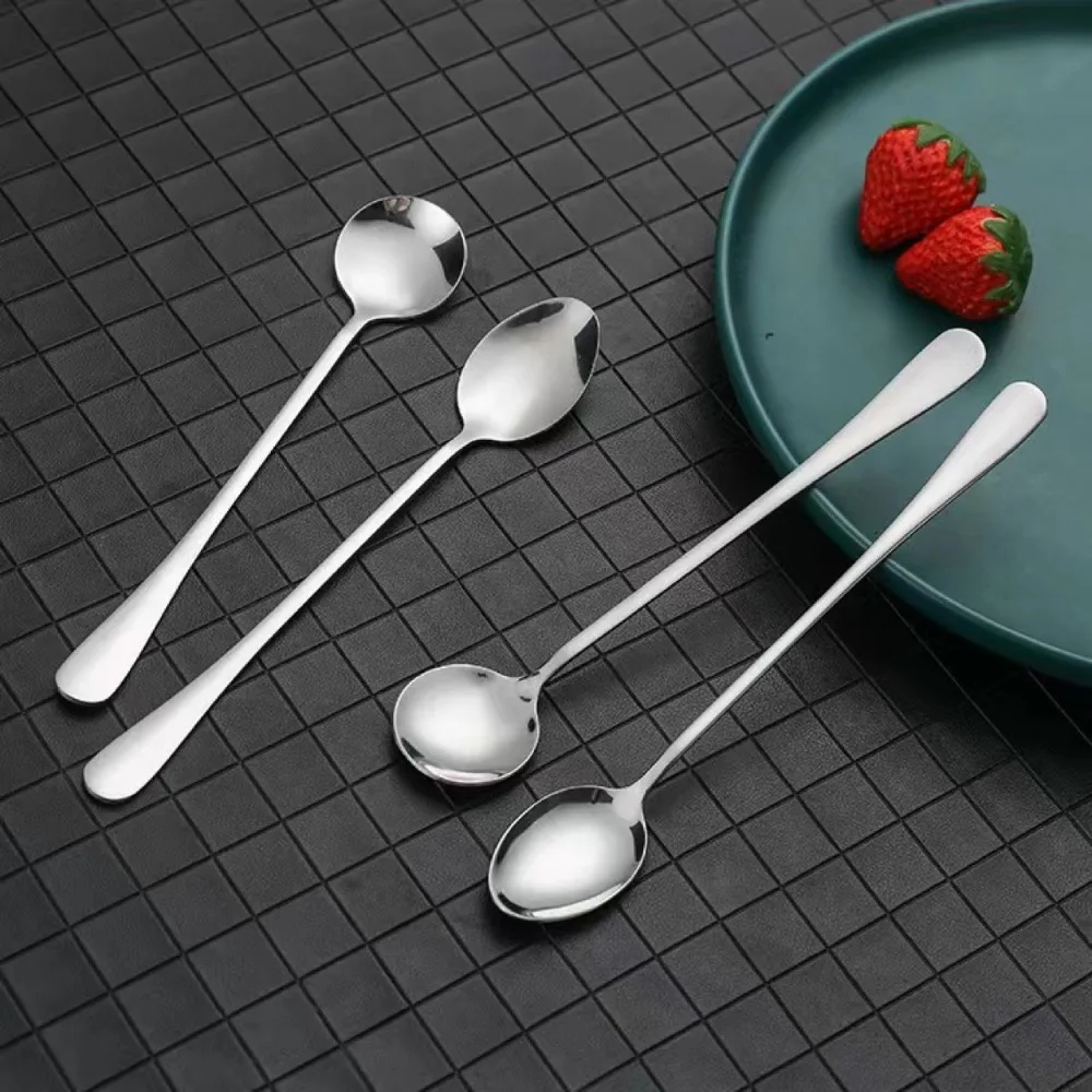 6 Piece Set of Long Handled Coffee Spoons  Stainless Steel Food Grade Iced Tea Spoons  Ice Cream Spoons Multi Purpose Spoons