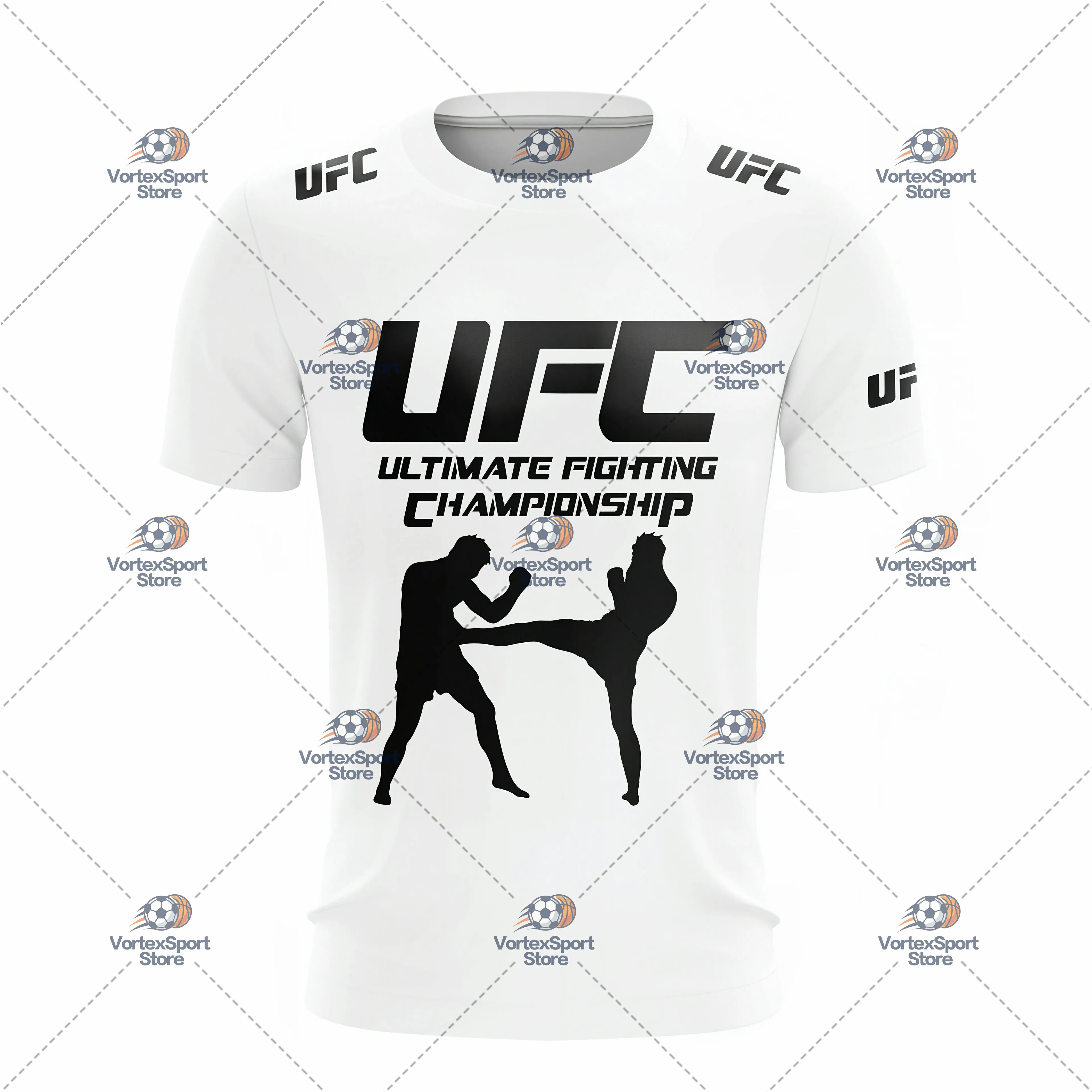 Herren- und Kinder-Sommer-T-Shirt für UFC-Sportarten, schnelltrocknend, in allen Größen erhältlich, kurzärmelig, mit Rundhalsausschnitt, geeignet für Boxen, Kampfsport und Outdoor-Training. – Detail 12