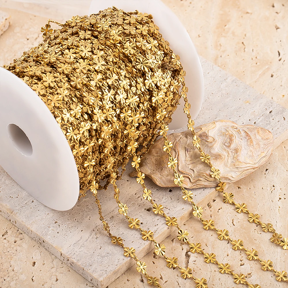 

0,5 м 1 м рулон цветочной цепи из нержавеющей стали DIY аксессуары для изготовления ювелирных изделий объемная цепочка для поделок для DIY ожерелье браслет