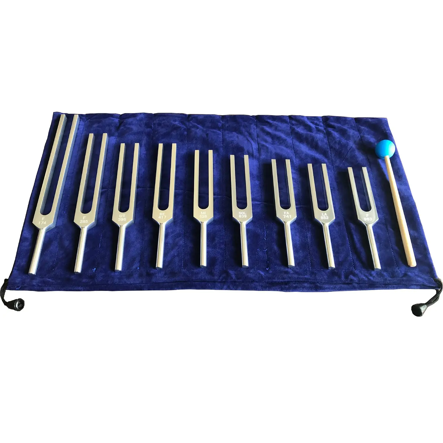 Miwayer Tuning Fork Set 9 Forks for DNA Healing Chakra Sound Therapy Keep Body Mind and Spirit in Perfect Harmony Silver