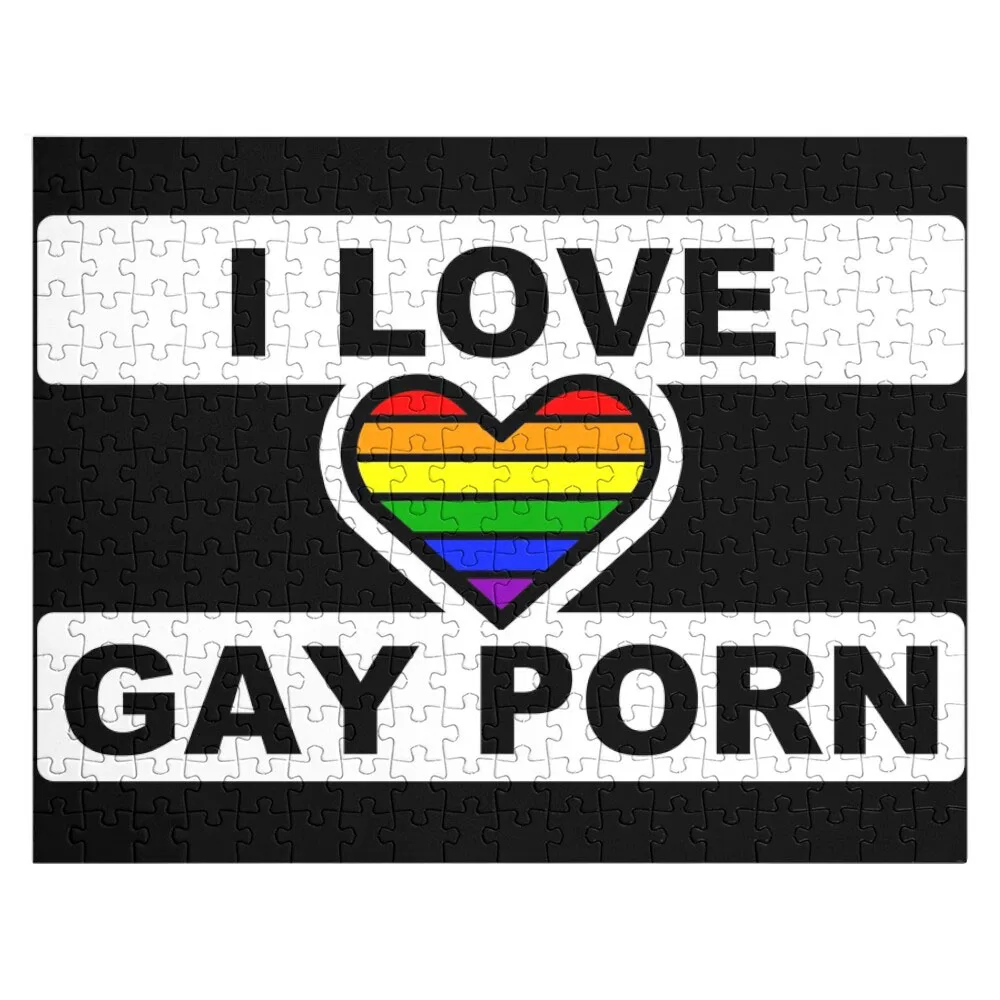 

I LOVE GAY PORN - BE LOUD. BE PROUD. YOU are VALID! Funny practical joke gift FREAK FLAG Jigsaw Puzzle Customizable Gift