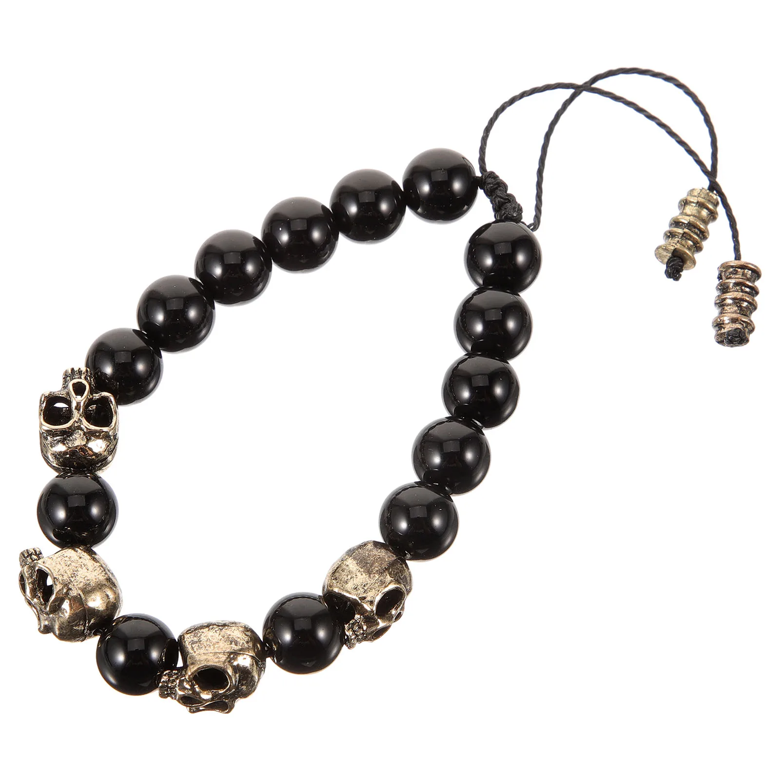 

Skull Bracelet Beads Women Men Vintage Gothic Unisex Wristwear H made Halloween Accessory Gift Idea women men unisex for men