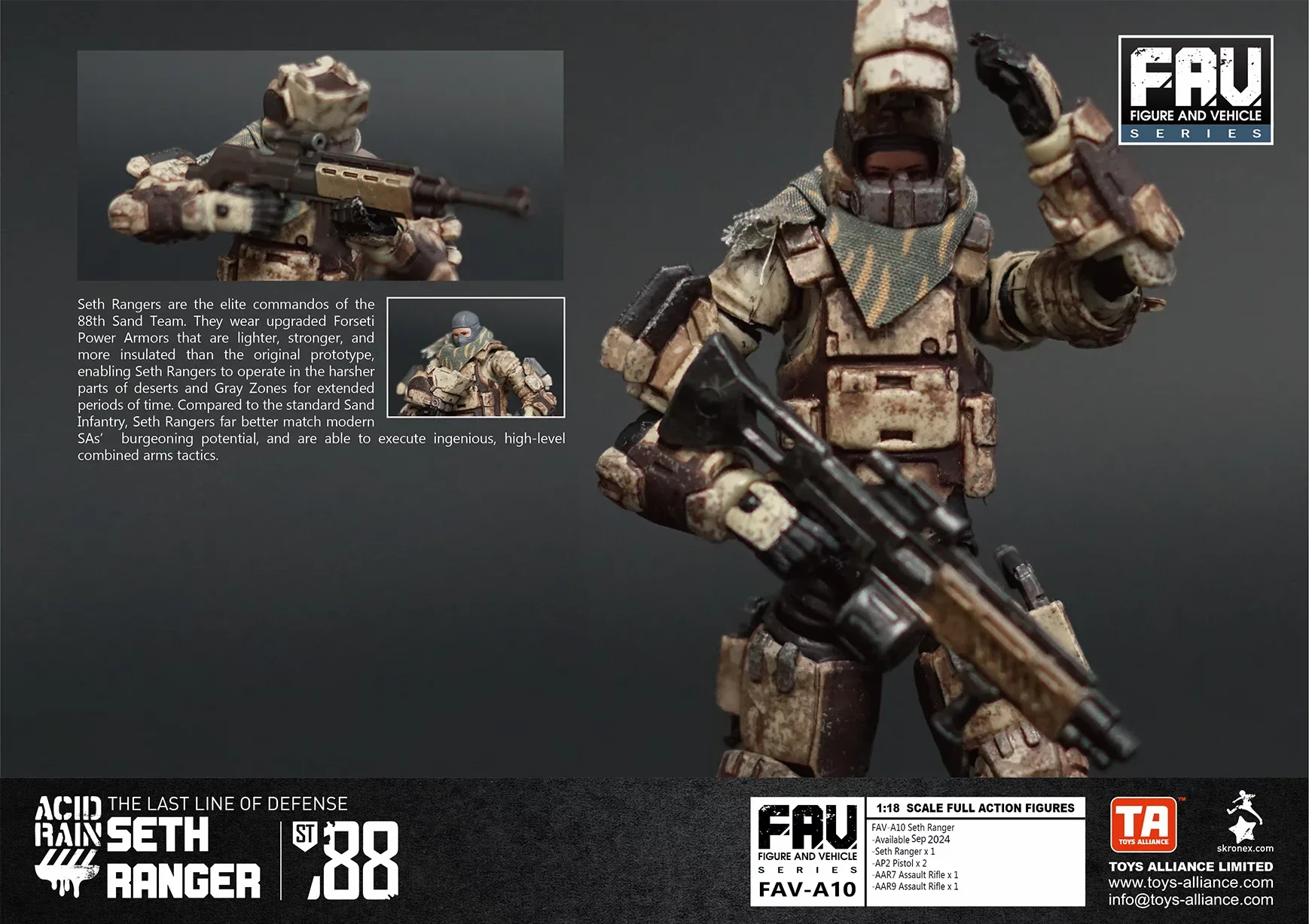 

【MT】Кислотная дождевая война FAV-A04 Набор фортец из песочной стали FAV-A10 Seth Ranger Reprint 1/18 Фигурка Модель Игрушка Подарочная коллекция