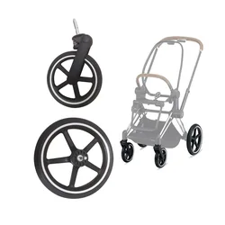 Pram Wheel For Priam 3/4 Pushchair Full Black Rose Gold White Circle One Front Rear Wheels Baby Buggy Replace Accessories