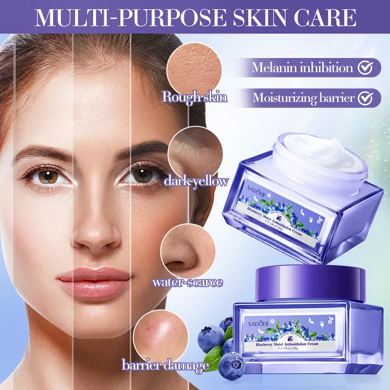 Blueberry Hyaluronic Acid Skin Brightening Cream Skincare Moisturizing Nourishing Facial Creams Beauty Skin Care Product