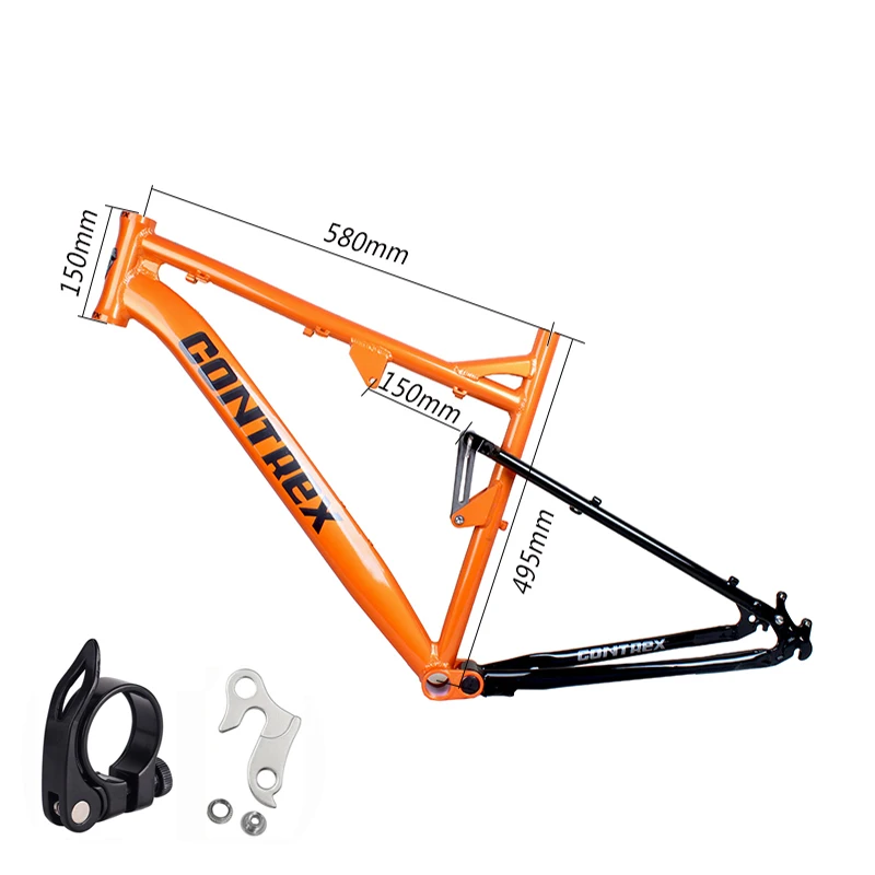 27.5/26 inch Full suspension frame Softtail MTB frame Rear suspension frame Shock absorber frame mountain bike frame Trail bike