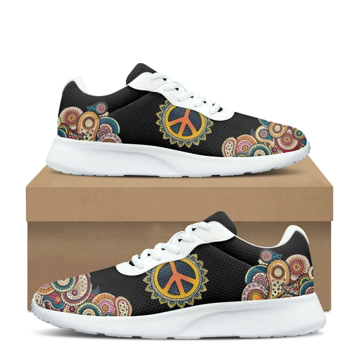 Zapatillas de deporte con patrón de Mandala para mujer, zapatos planos de diseñador de marca, transpirables, para correr, gimnasio al aire libre, atlético, Unisex