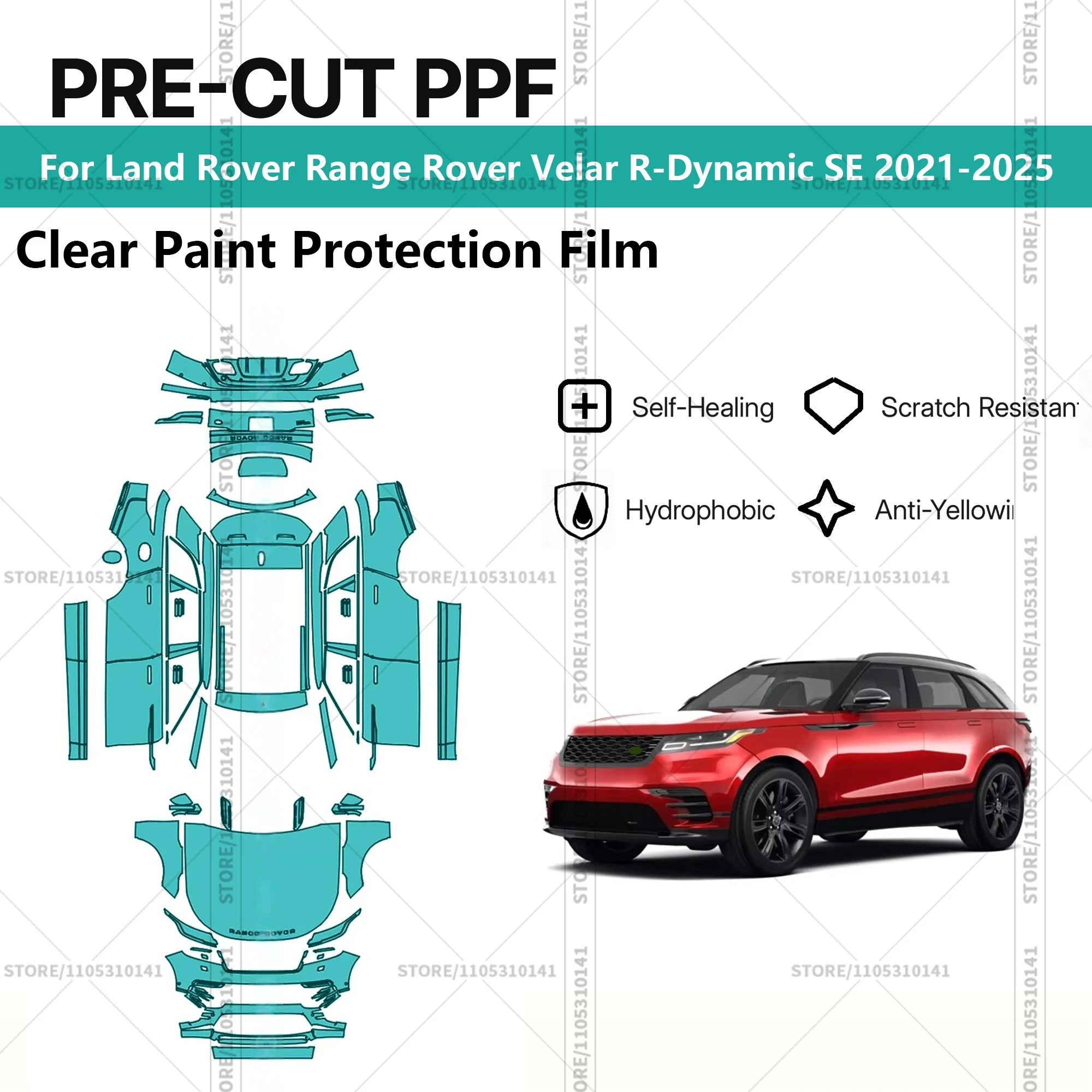 Pre-Cut Paint Protection Film PPF Transparent Car Film  Automotive PPF For Land Rover Range Rover Velar R-Dynamic SE 2021-2025