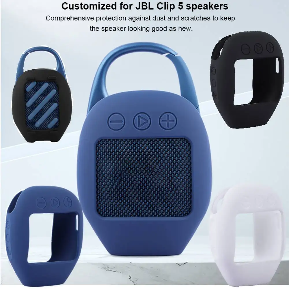 Silicone Cover Case for JBL CLIP 5 Portable BT Speaker Shockproof Speaker Cover Travel Carrying Skin Sleeve