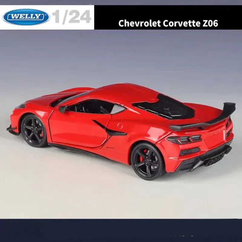 WELLY 1:24 Chevrolet 2023 Corvette Z06 Simulationslegierungsautomodell – geeignet für Kinderspielzeug und Sammlungen