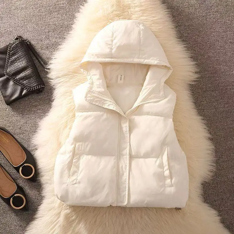 

Women's Padded Puffer Sleeveless Vest Jacket 2025 Fashion Winter Warm Cotton Padded Puffer Vest Female Parkas Waistcoat Outerwea