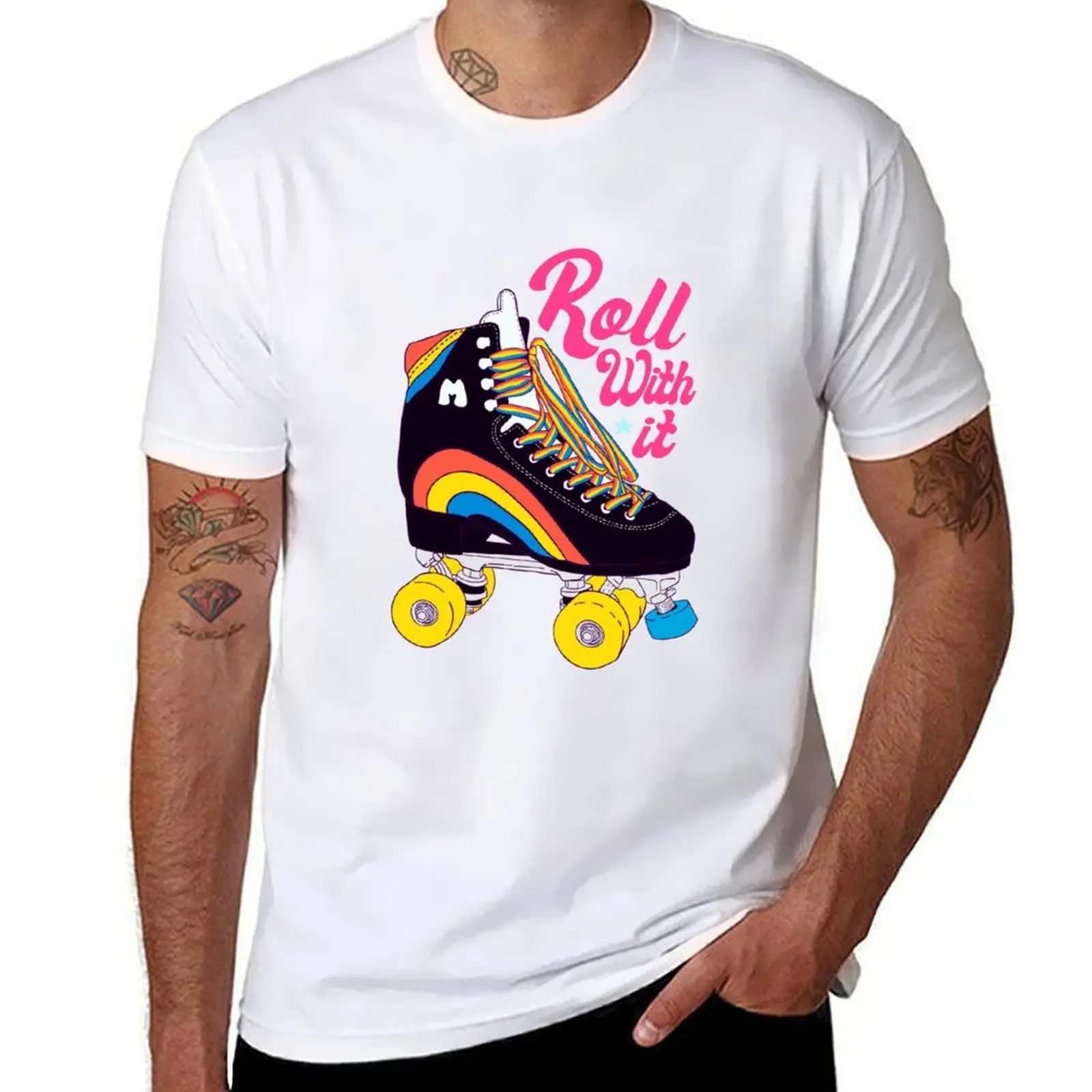 Roll with it - Vintage Rainbow Roller T-Shirt t shirts for man graphic tees t shirt man luxury man t shirt summer T-shirt