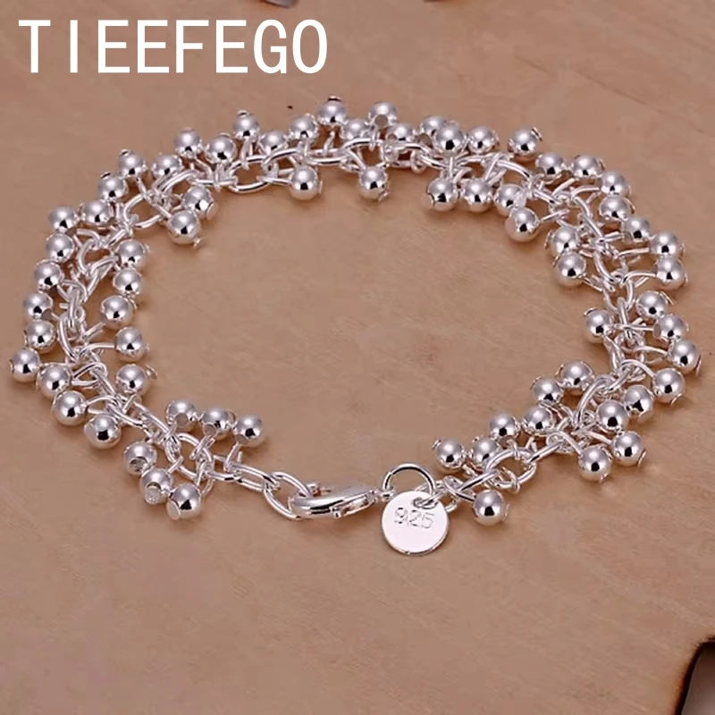 

925 Sterling silver bracelets Charms bead chain fashion cute nice women grapes Bracelet wedding Jewelry free shipping