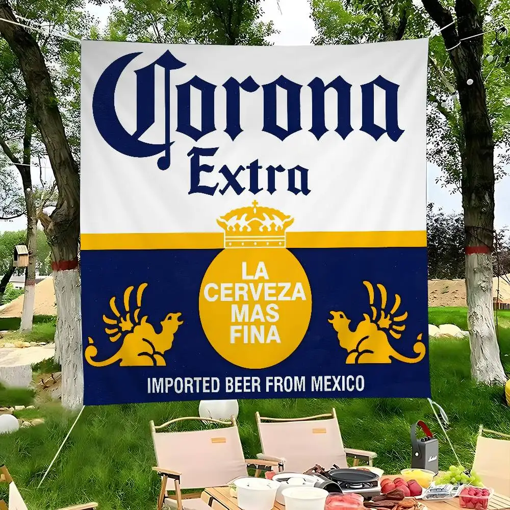 C-Corona E-Extra Beer Small Size Cheerleading Banner Hand Pulled Flag Outdoor Atmosphere Flags