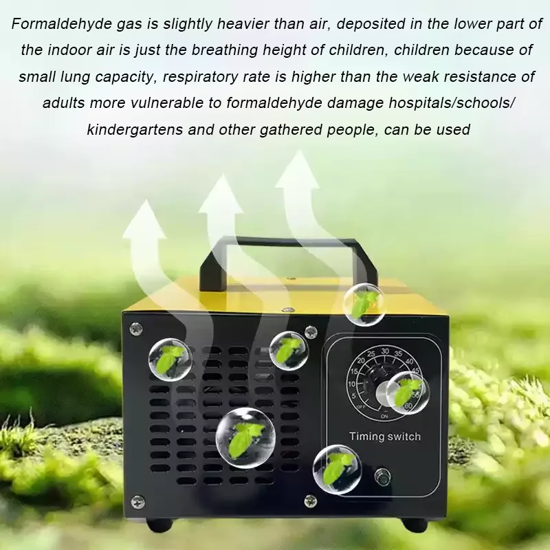 مولد أوزون لتنقية الهواء 60 جرام/ساعة مولد أوزون تعقيم الأوزون ينظف الفورمالديهايد وتنقية الهواء