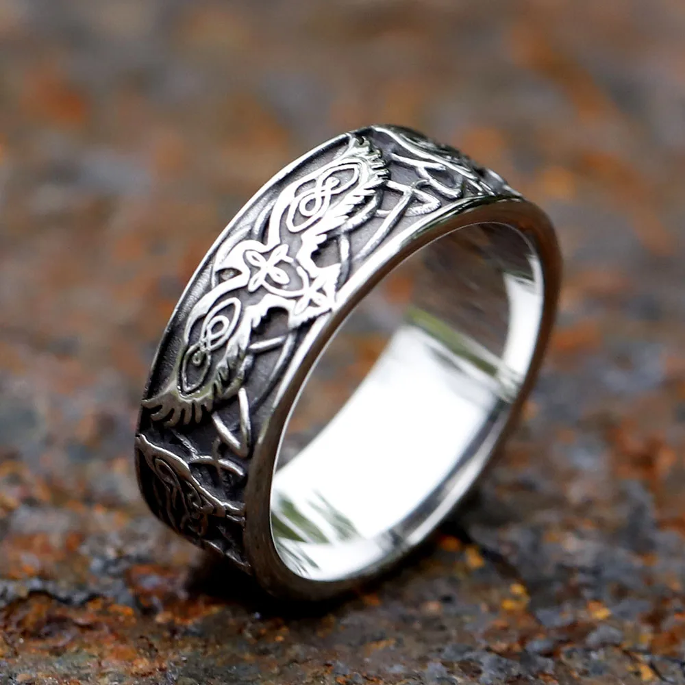 316L حلقات الفولاذ المقاوم للصدأ خمر للرجال ، فايكنغ الشمال ، نسر طائر ، تميمة ، مجوهرات الحيوانات ، الهدايا ، الشحن المجاني ، جديد