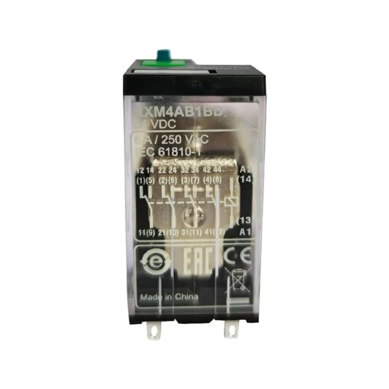 

Brand New Original RXM4AB1BD Miniature plug in relay 6A 4CO lockable test button 24V DC Fast Delivery