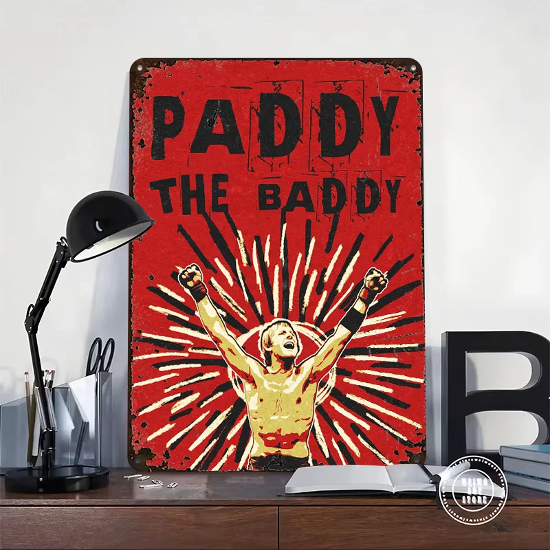 Paddy The Baddy Pimblett Poster Retro 3D Printed Metal Signs Customized Wall Hanging Gift for Decoration Bedroom Accessories