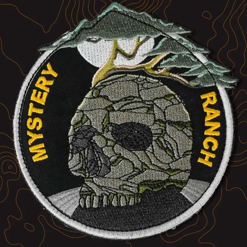 Mystery Ranch Skull Tactical Patches Skeleton Embroidered Hook&Loop Patch Outdoor Skull Head Morale Badge DIY Backpack Stickers