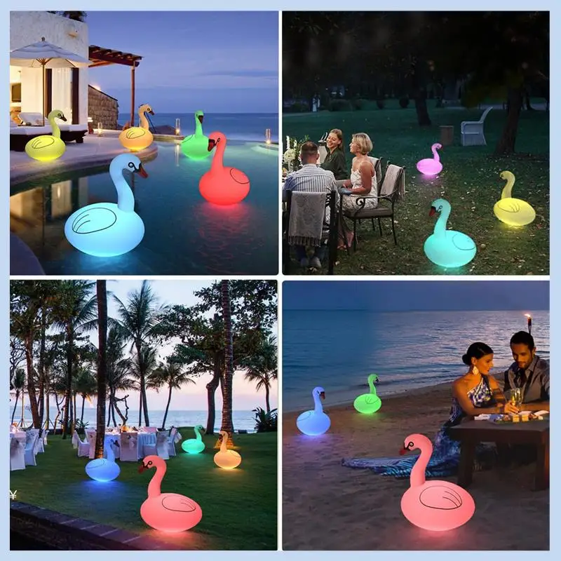 

Swan RGB Dimmable Solar Swan Pool Lights Waterproof Inflatable Lights For Pool Yard Wedding Decor