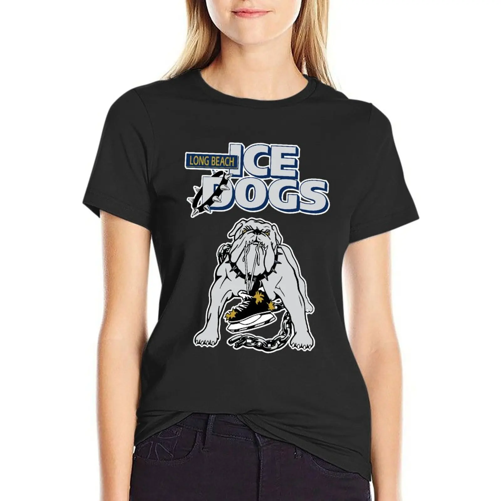 

Long Beach Ice Dogs T-Shirt Blouse summer top tees cute clothes white t-shirt dress for Women sexy