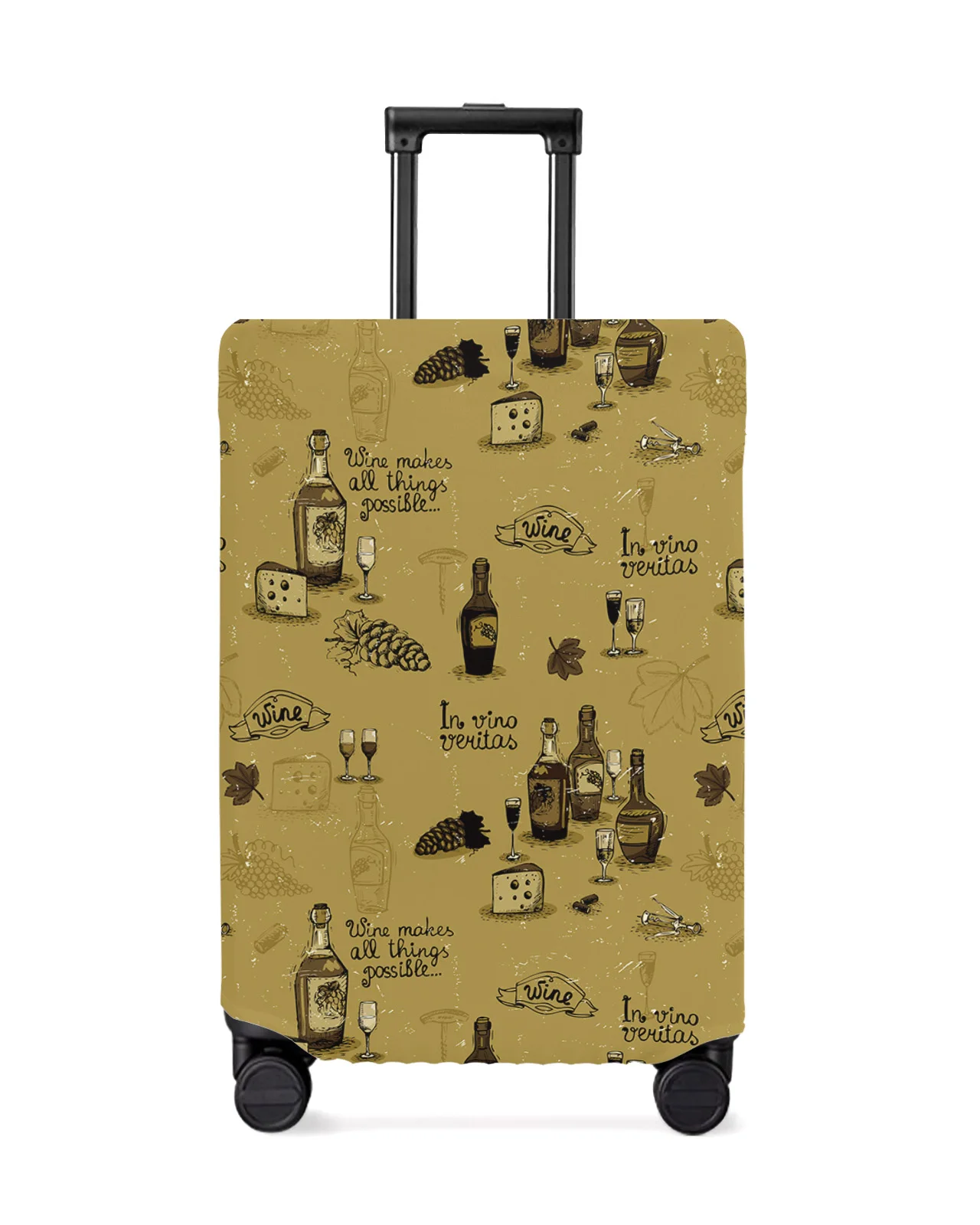 

Wine Retro Grapes Wine Luggage Cover Stretch Suitcase Protector Baggage Dust Case Cover for 18-32 Inch Travel Suitcase Case