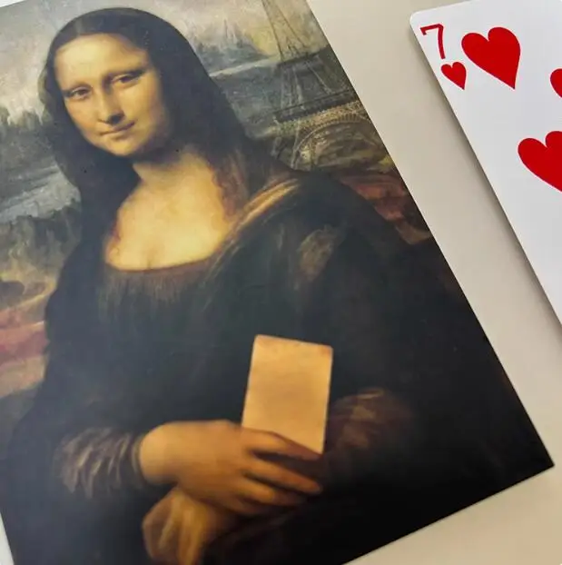 Tours de magie en gros plan de prédiction de Mona Lisa, carte choisie apparaissant, illusion de magie, accessoires de mentalisme