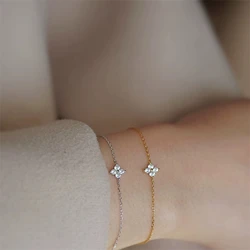 Fashion New Flower Crystal Bracelet for Women Original Design Stainless Steel Korean Bracelet Luxury Jewelry Accessories Gift