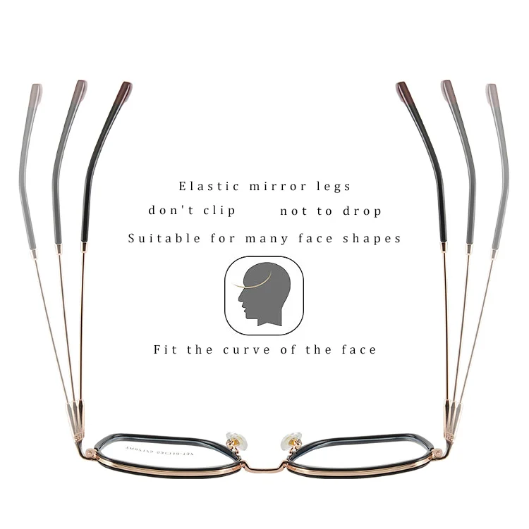 JMISUS Women Metal Prescription Glasses Square Progressive Optical Eyeglasses Anti-Blue Light Myopia/Hyperopia Eyewear