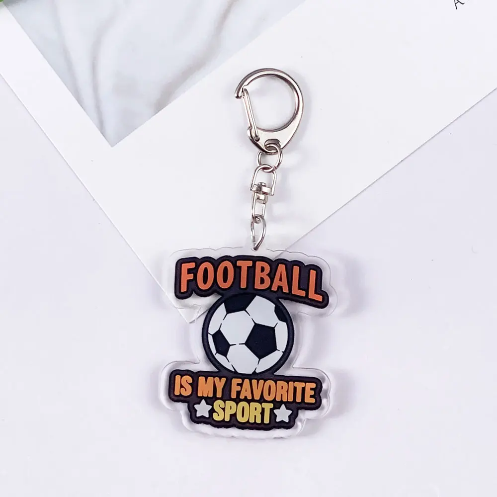 5Pcs Football Fans Football Match Acrylic Keychain Accessories Cute Bag Charm Funny Backpack Pendant Key Ring Gifts For Friends