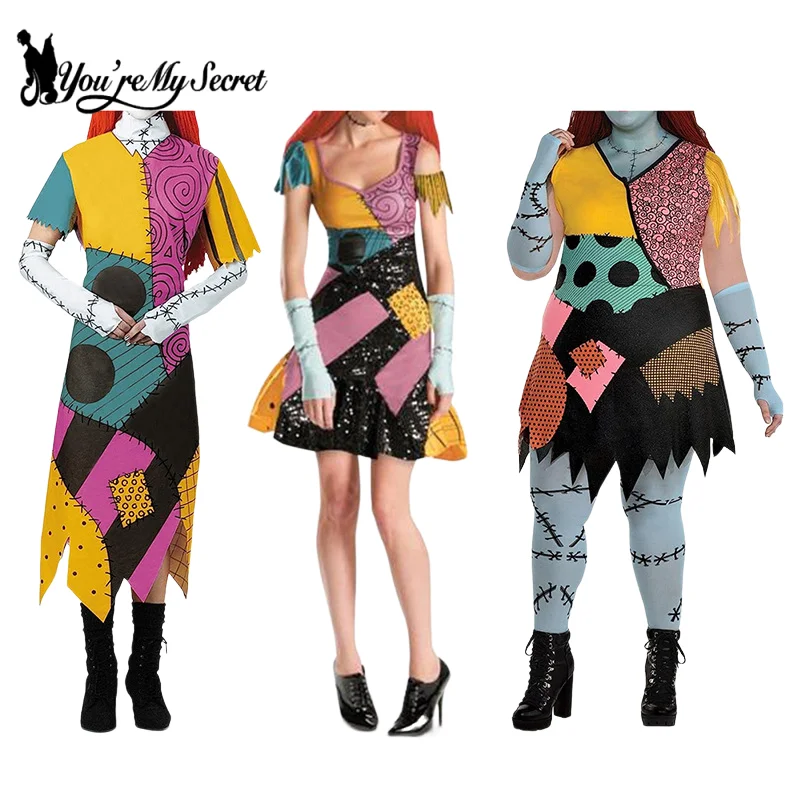 [You're My Secret] Halloween Cosplay Dress Party Horro Costume Sally Woman Sleeveless Sexy Dresses Female Gothic Clothes