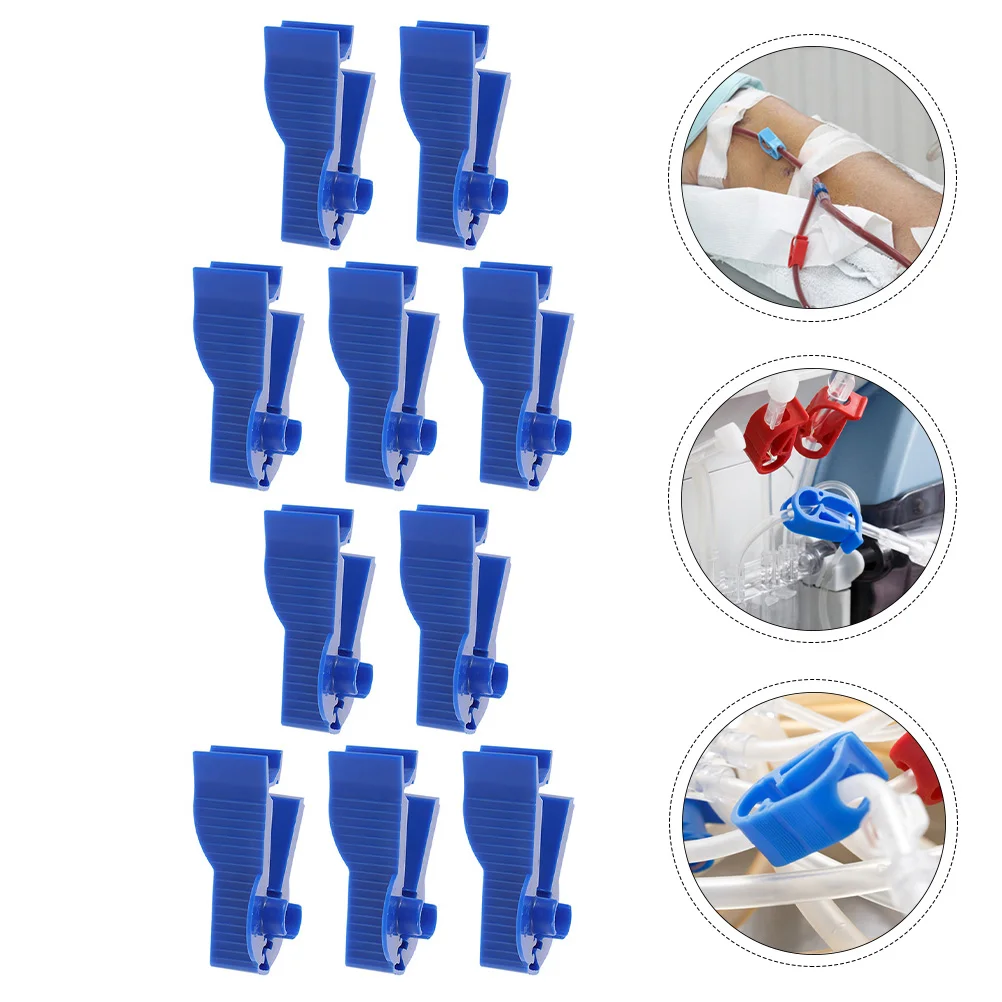 10 Pcs Dialysis Clip Peritoneal Pipeline Fixator Peritoneum Accessories Tube Holders Abs Tubing Clamps Clips Supplies