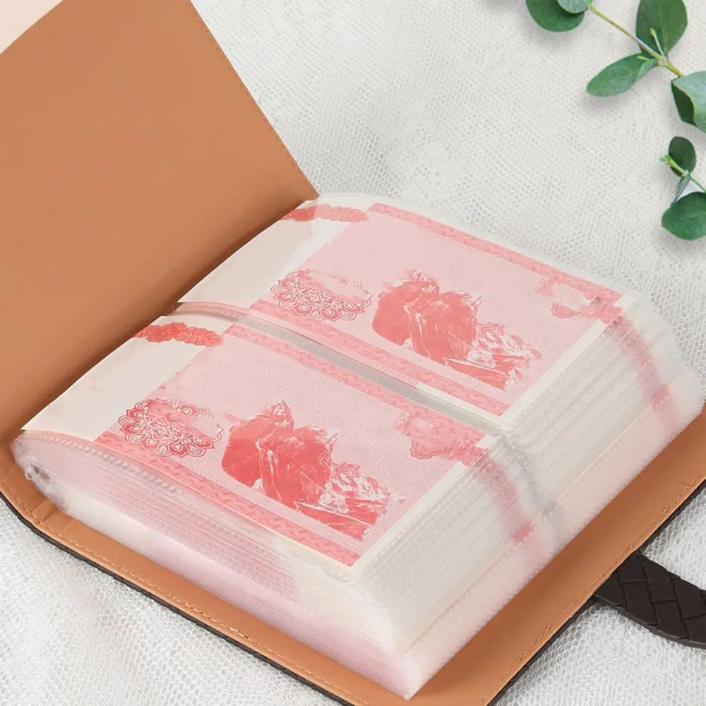 Goffratura FWeaving Texture Busta Risparmio Sfide Libro 50 Lenzuola Risparmio Manuale Risparmio di denaro Raccoglitore Portafoglio in pelle PU