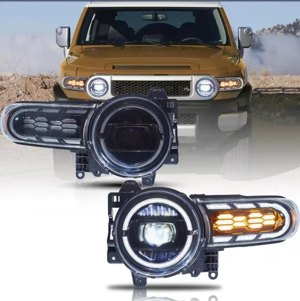 

Pop Cair Light FOR 2007-2020 Toyota FJ Cruiser Front Lamp DRL Headlight Turn Signal LED Projector Lens Car Accessories