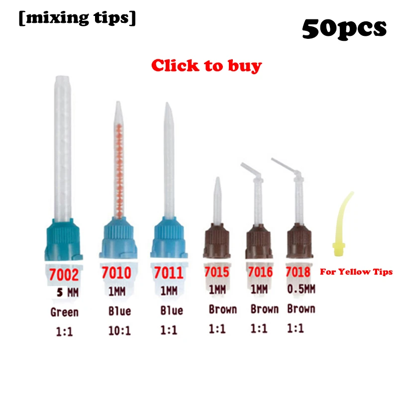 

Dentistry Materials Dental Impression Mixing Tips Yellow Intraoral Tip Disposable Silicone Rubber Mixing Head Mixing Tube