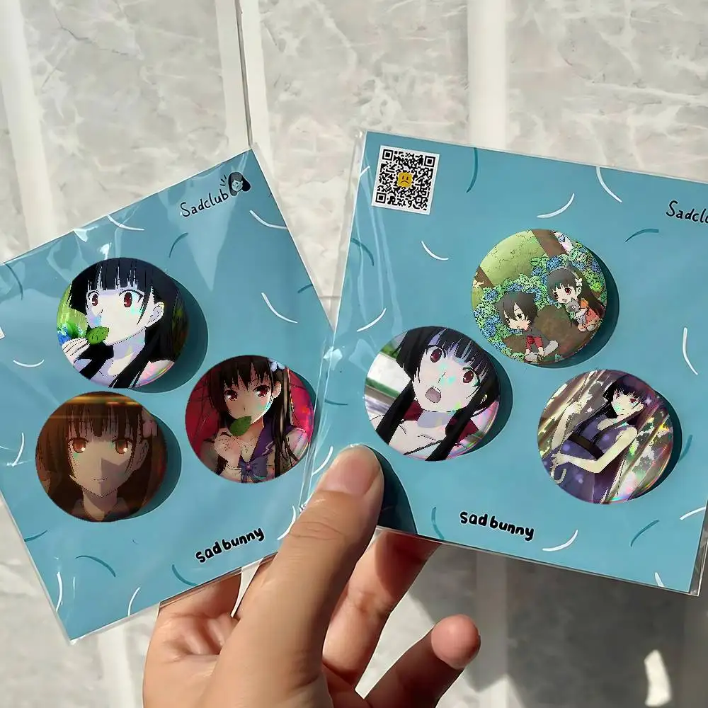 Anime S-Sankarea For Badge Personalized Custom Laser Reflective Badge Hologram Metal Enamel Pin Brooch Souvenir Gift