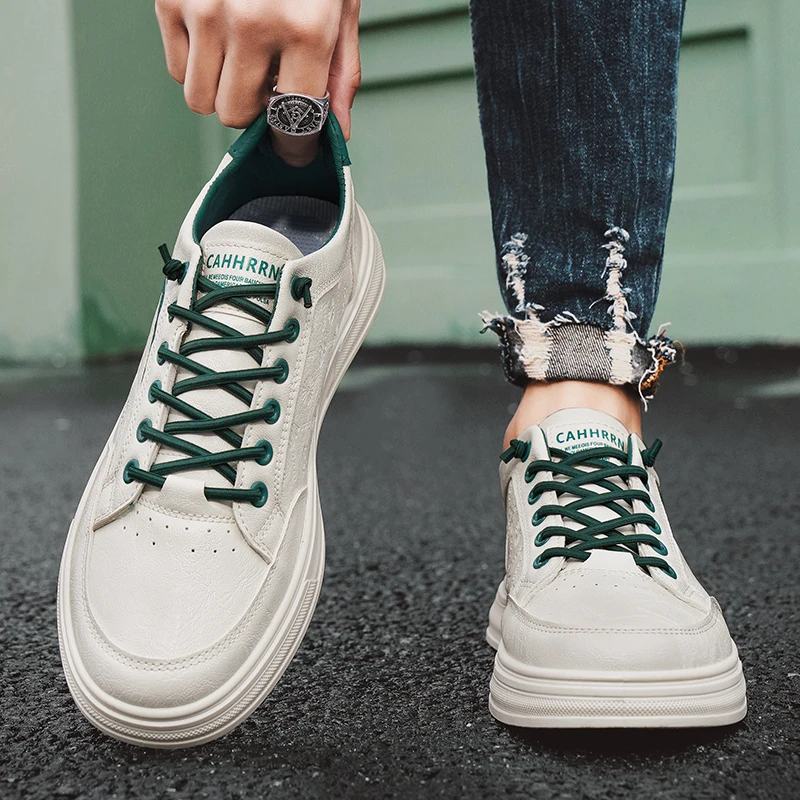

Fashion Men Casual Shoes White Platform Sneakers Outdoor Breathable Sport Shoe Lightweight Running Shoe Mens Tennis Shoes