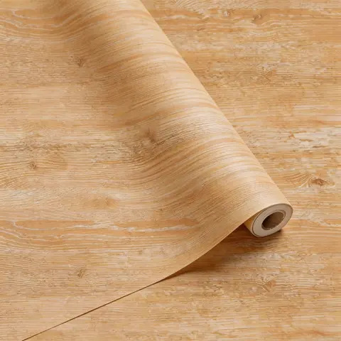 Papel de Contato com Textura de Madeira Marrom, Papel de Parede de Madeira Autoadesivo Removível, Filme de Vinil Fácil de Aplicar para Móveis e Armários de Cozinha