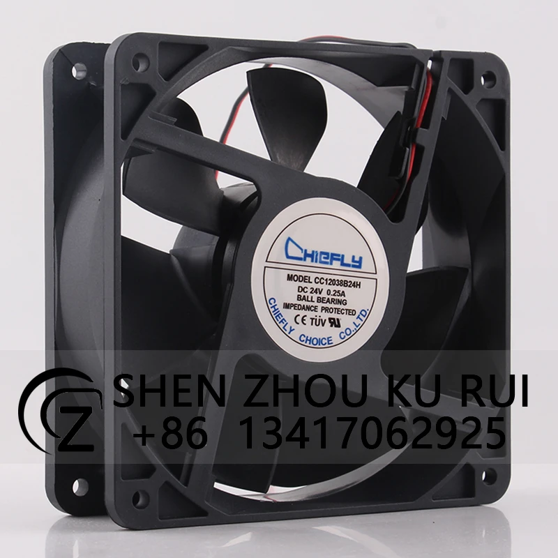 Case Fan Dual Ball Bearing for Original CHIEFLY CC12038B24H 120X120X38MM 24V 0.25A 12038 Inverter Machine Cabinet Cooling Fan