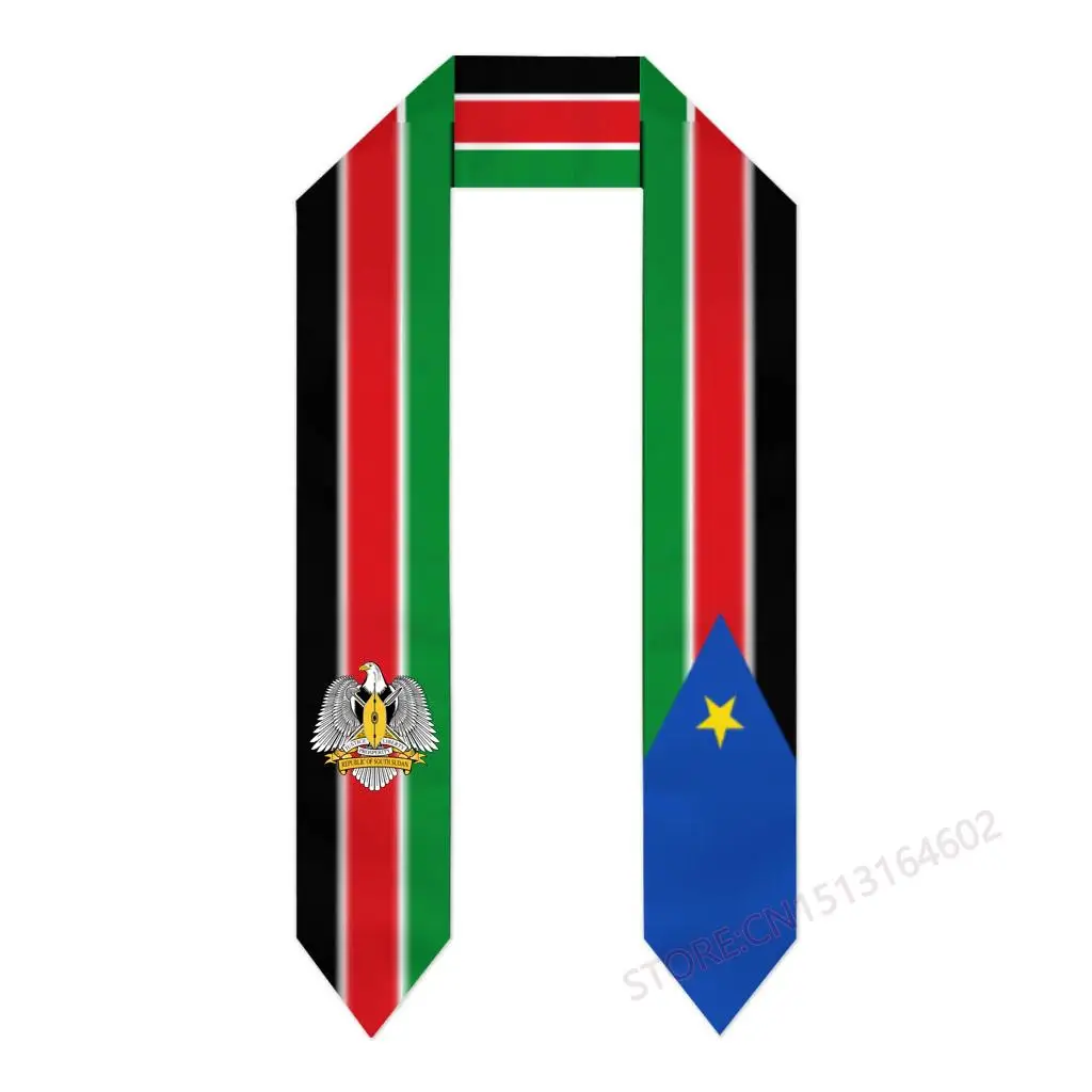 Custom Name Or Logo South Sudan Flag Scarf Graduation Stole Sash International Study Abroad Class of 2023 Shawl