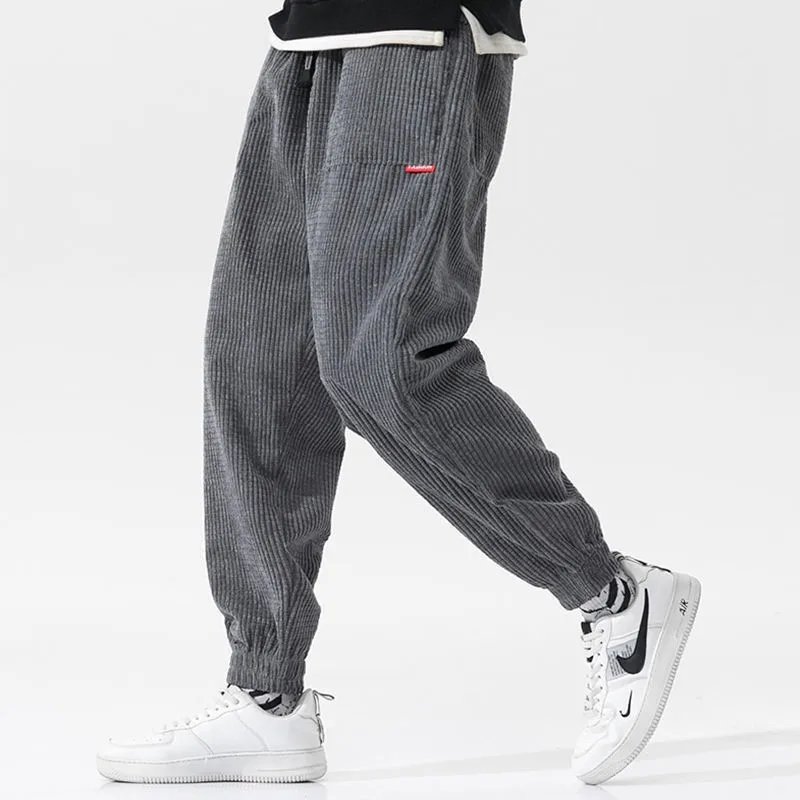 KIDWHXR 2026 Autumn Men Harem Pants Streetwear Loose Drawstring Man Trousers Mid Waist Comfortable Male Sport Casual Pants