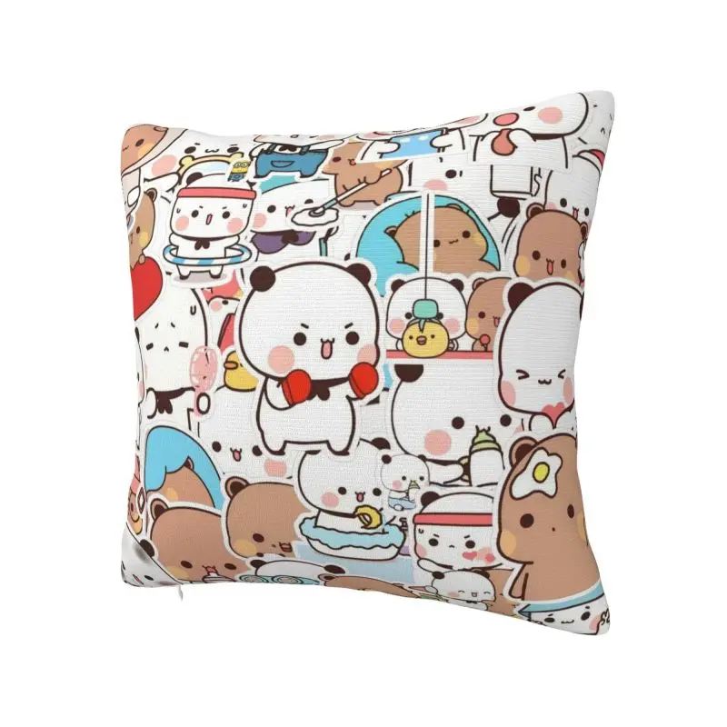 Custom Panda Bear Couple Cartoon  Cover Home Decor 3D Printing Bubu And Dudu Throw Pillow Case for Living Room Double Side